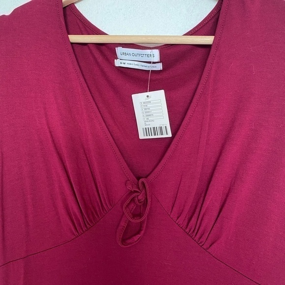 NWT URBAN OUTFITTERS WINE COLORED DRESS W RUFFLES - Picture 3 of 6